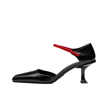 PRADA Slim Heel High Heels Women's Black Red