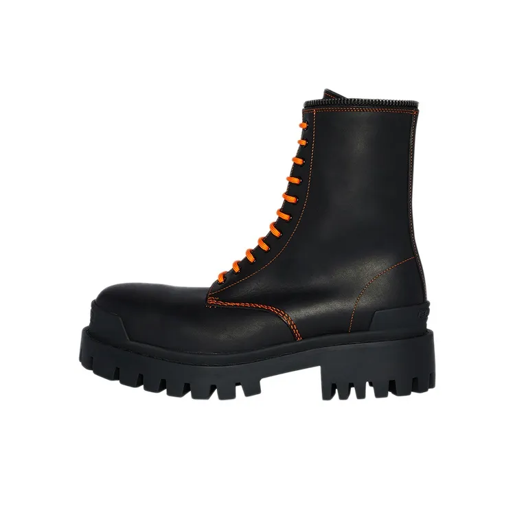 Balenciaga Master Tiger Year Collection Short Martin Boot Men's Black Orange-0