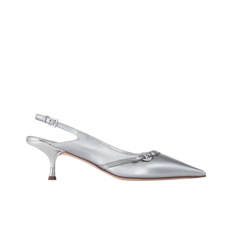 LOUIS VUITTON 6AM Slim Heel High Heels 5.5cm Women's Silver-1