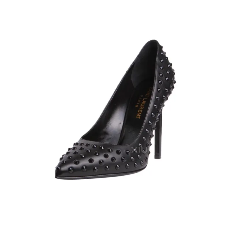 SAINT LAURENT Slim Heel High Heels 10cm Women's Black-2