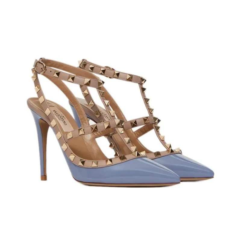 Valentino Slim Heel High Heels Women's Blue-2