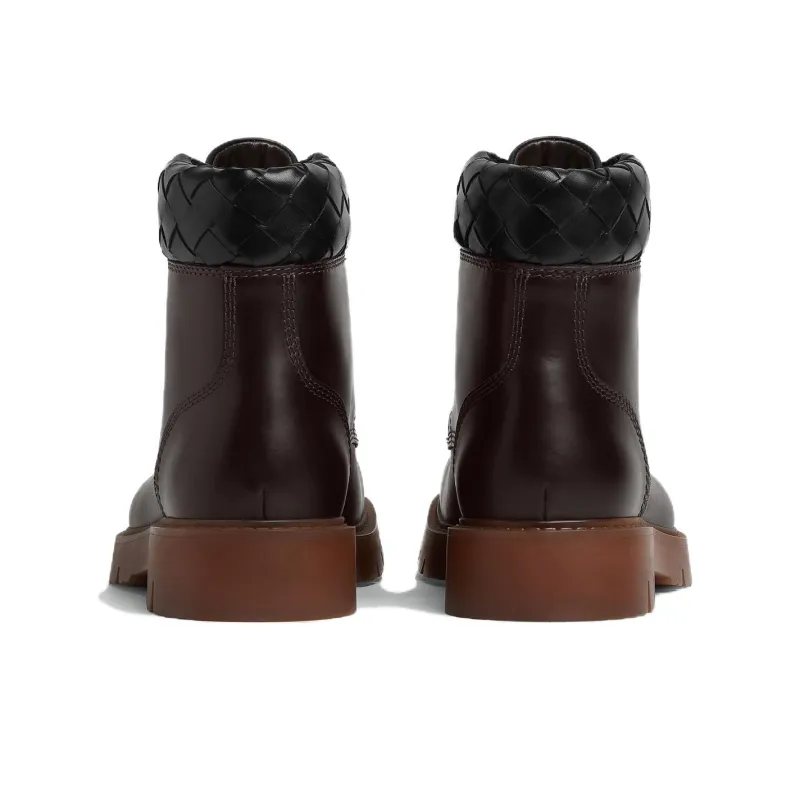 Bottega Veneta Haddock Short Martin Boot 4.5 Cm Men's Chocolate Brown-4