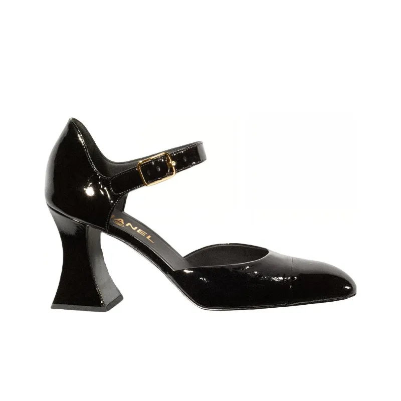CHANEL Irregular Heel High Heels Women's Black-1