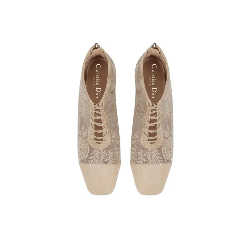 DIOR Naughtily-D Ankle Boots 3cm Women's Beige-4