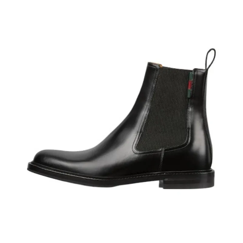 GUCCI Short Chelsea Boots Men's Black-0