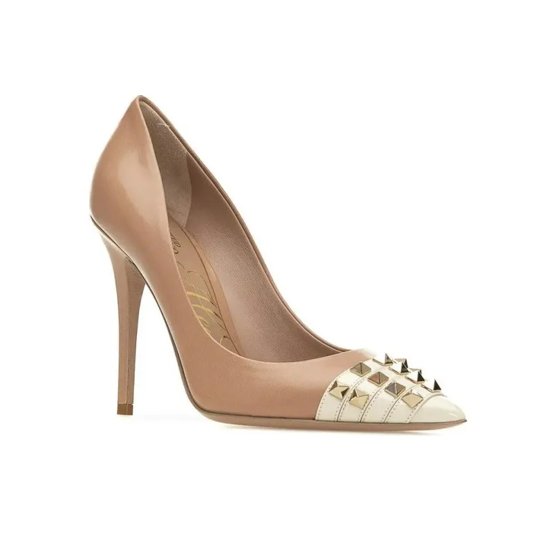 Valentino Slim Heel High Heels 11cm Women's Brown-2