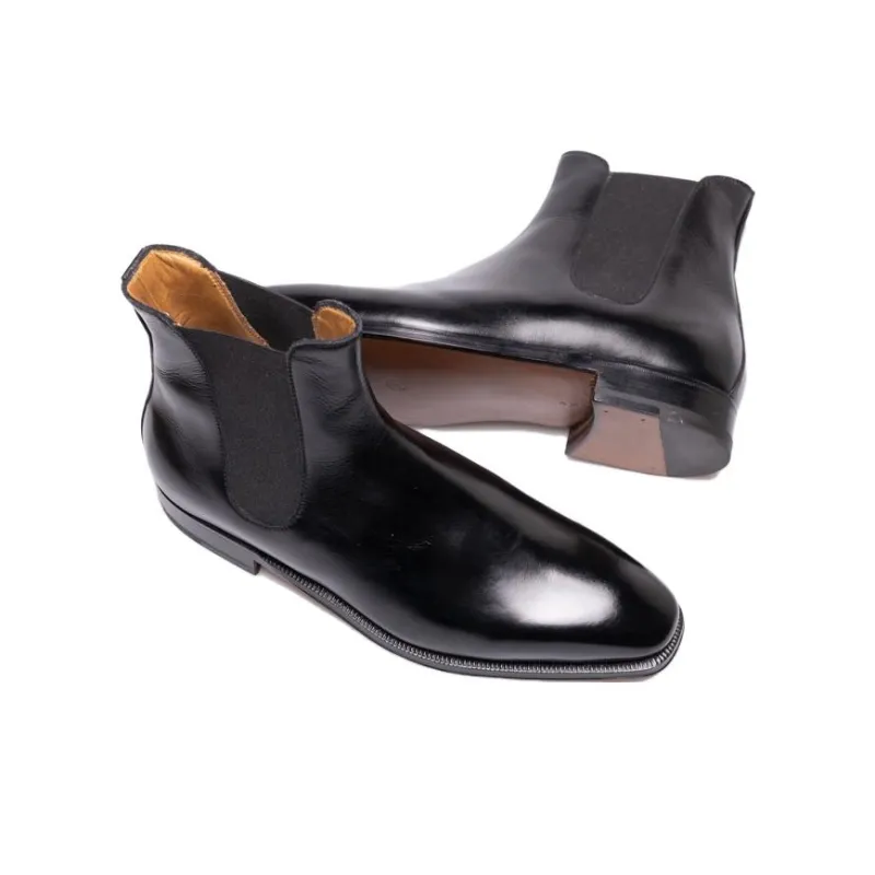 Enzo Bonafe Crew Chelsea Boots 3cm Men's Black-3