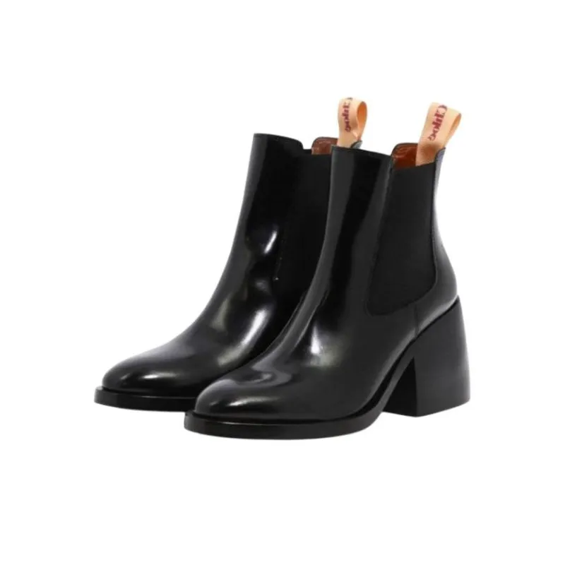 See By Chloe Short Chelsea Boots 8cm Women's Black-2
