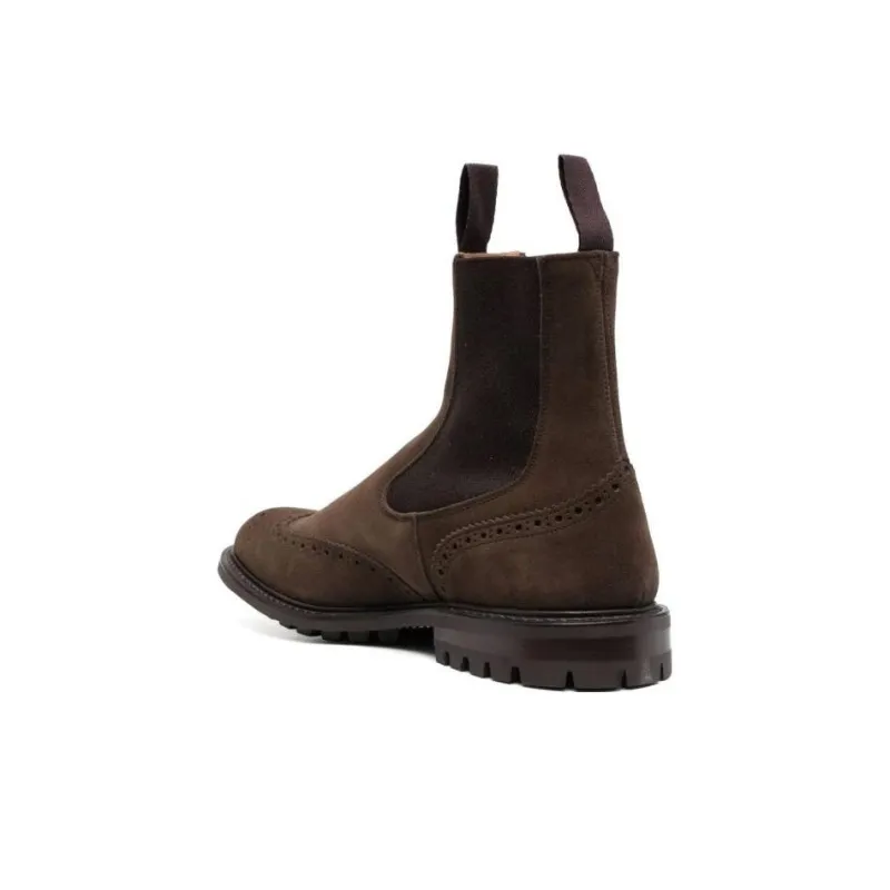 Tricker's Flint Brogue-detail Suede Boots-3