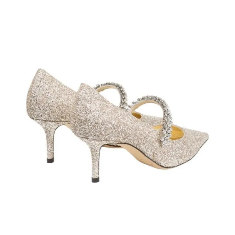 Jimmy Choo Bing Slim Heel High Heels 6.5cm Women's Gold-2