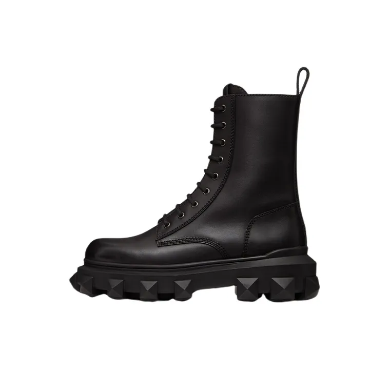 Valentino Trackstud Ankle Boots Men's Black-0