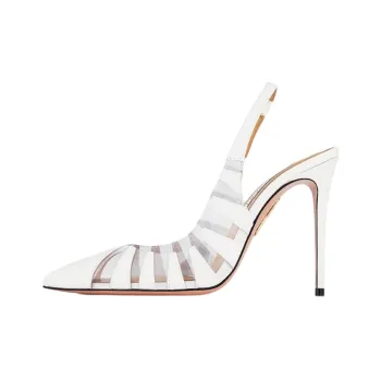 AQUAZZURA Hot Rumor Sling Slim Heel High Heels 10.5cm Women's White