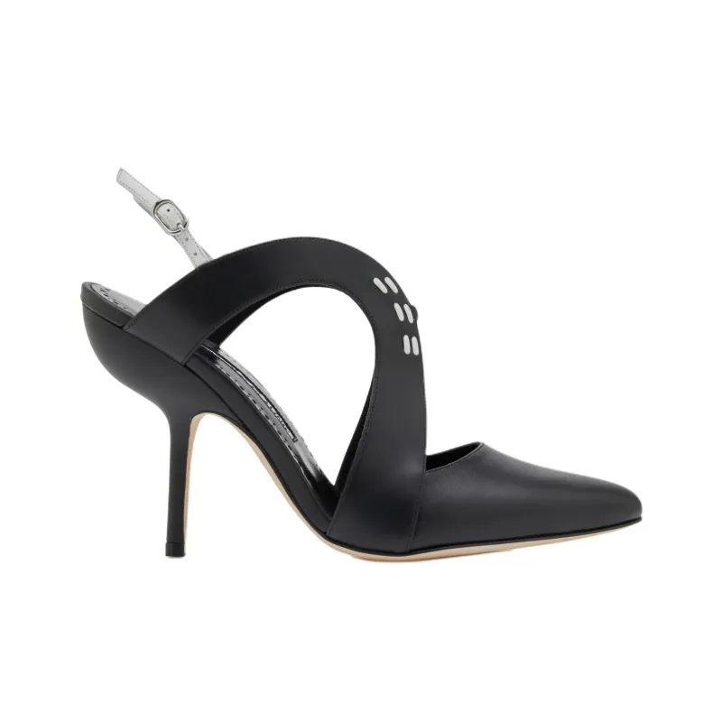 MANOLO BLAHNIK Jijara Slim Heel High Heels 10.5cm Women's Black-1