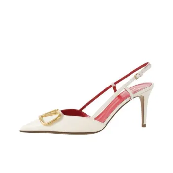 Valentino Vlogo High Heels 8cm Women's Ivory White