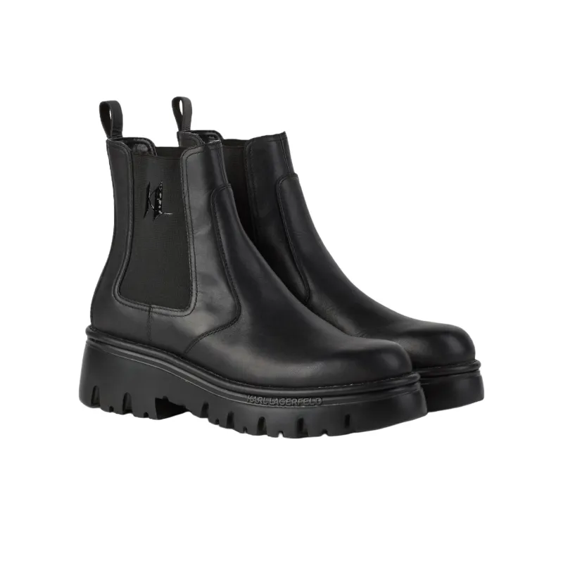 KARL LAGERFELD / Karl Lagerfeld Jeans Monogram Kombat Leather Boots-3