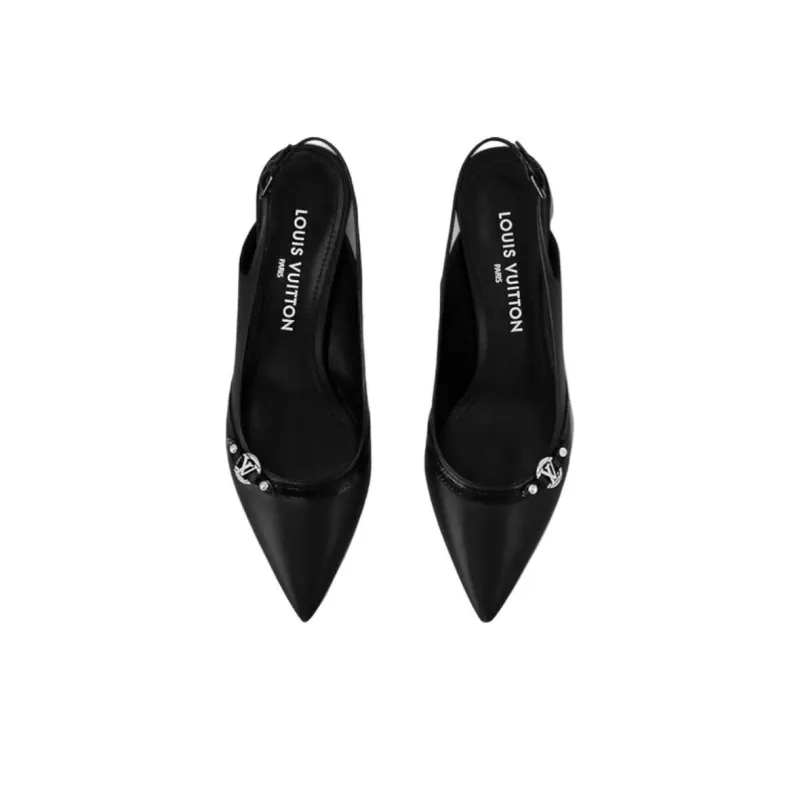LOUIS VUITTON 6AM Slim Heel High Heels 5.5cm Women's Black-3