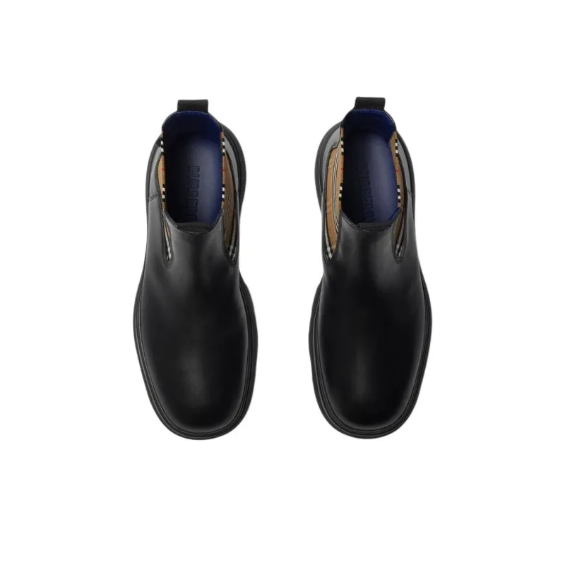 Burberry Short Chelsea Boots Men's Black-4