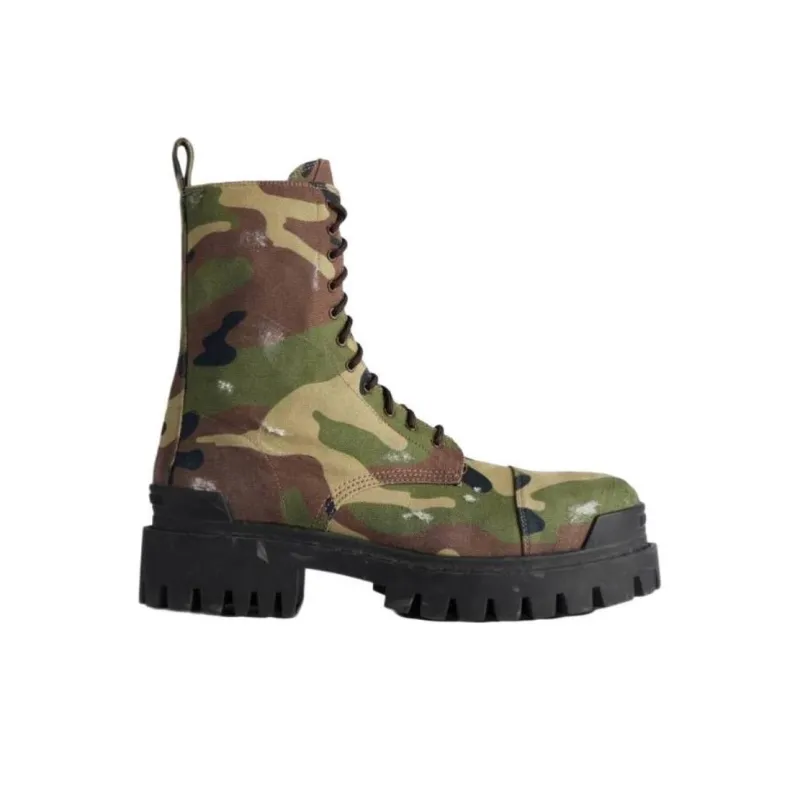 Balenciaga Strike Short Martin Boot Men's Army Green-1