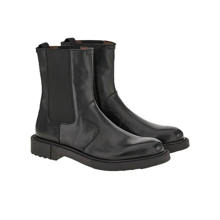 FERRAGAMO Short Chelsea Boots Men's Black-2