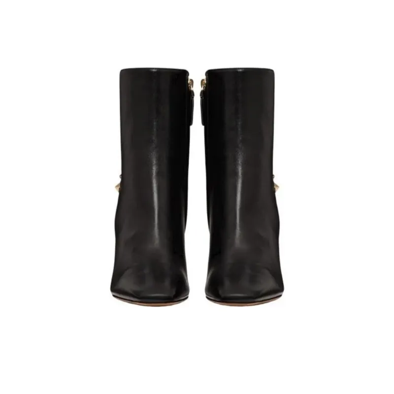 Valentino Rockstud Ankle Boots 9cm Women's Black-3