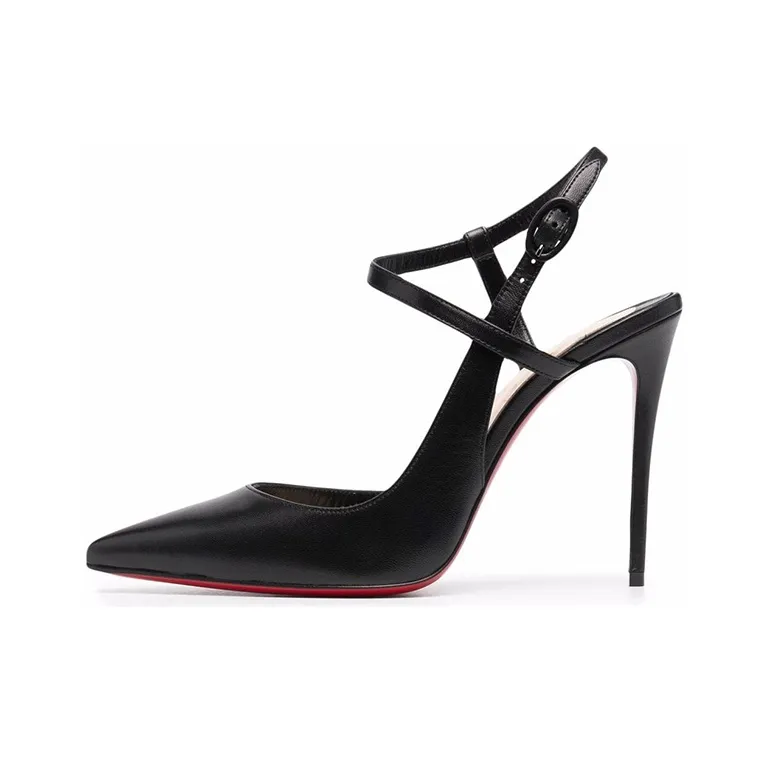 CL LUBOTING Slim Heel High Heels 10cm Women's Black-0