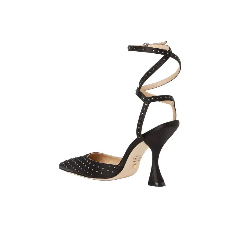 Stuart Weitzman/SW Glam Xcurve Irregular Heel High Heels 10cm Women's Black-3