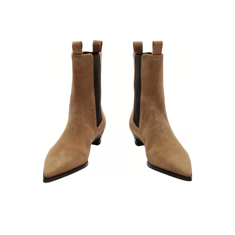 Aeyde Kiki Short Chelsea Boots 3cm Women's Umber-2