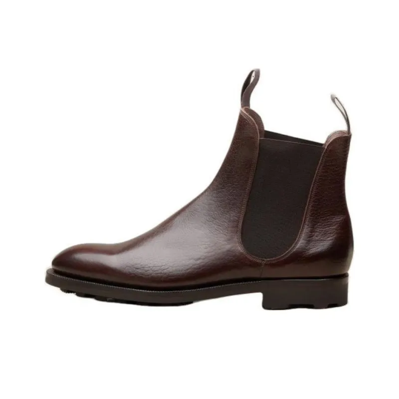 Edward Green Short Chelsea Boots Men's Dark Brown-0