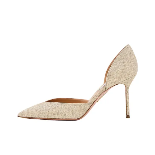 AQUAZZURA Uptown Slim Heel High Heels 8.5cm Women's Gold