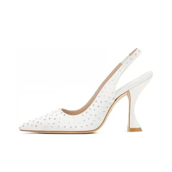 Stuart Weitzman/SW Glam XCurve Irregular Heel High Heels Women's White