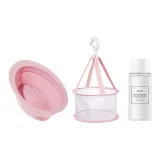 Washed Tool Set of 3[Pink Bowl+50ml Cleaner+Pink Drying Rack]