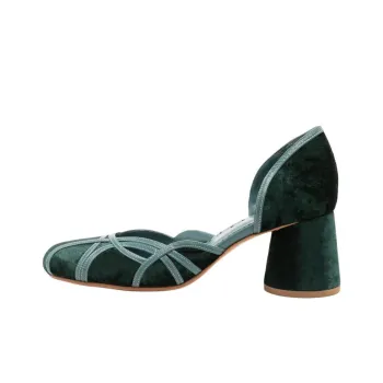 Sarah Chofakian Albert Chunky Heel High Heels 5.5cm Women's Green