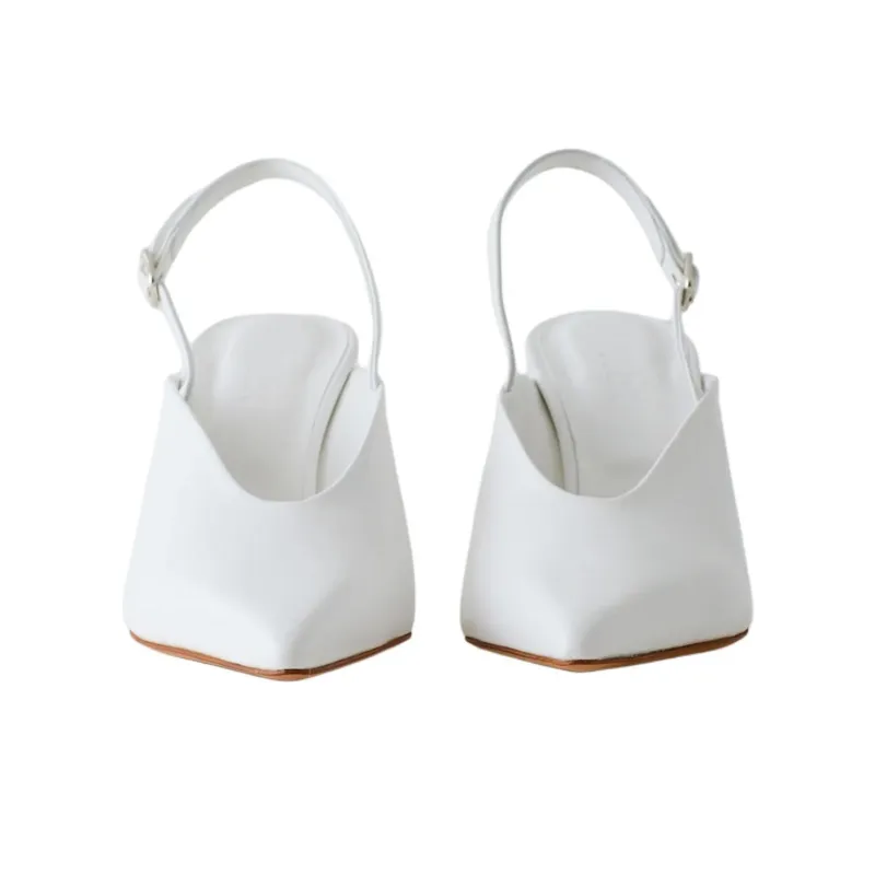 TIBI Neve Slim Heel High Heels 8cm Women's White-3