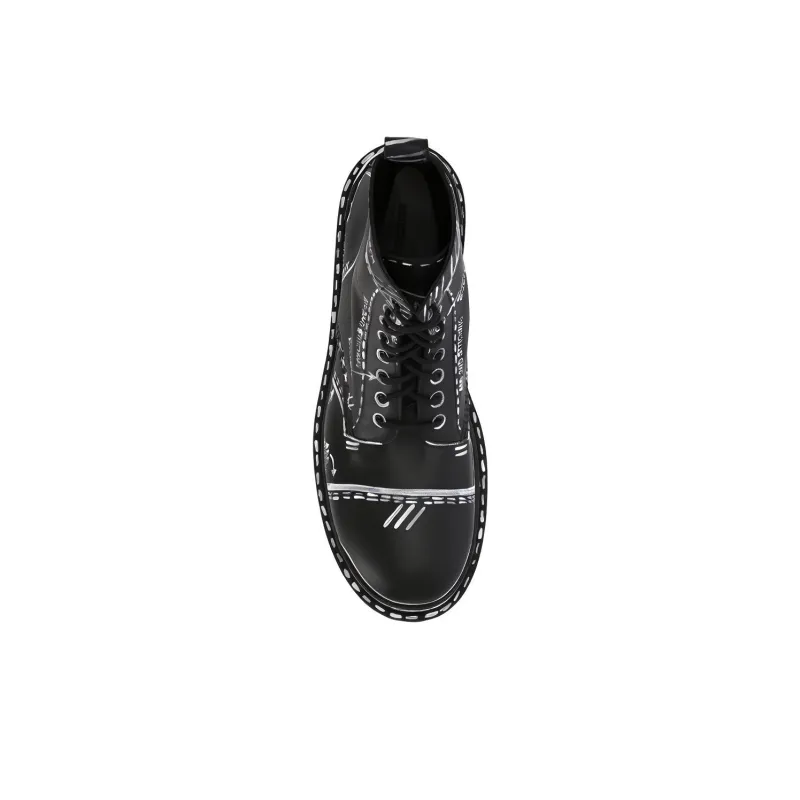 Balenciaga Strike Lace-Up Boot 'Marker Pen Print - Black'-3
