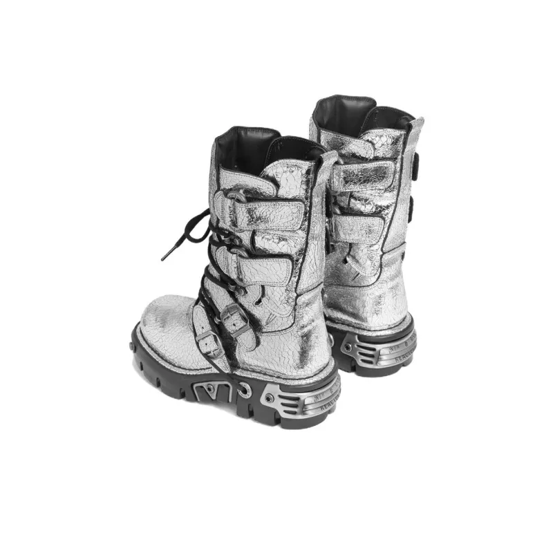 Paco Rabanne X New Rock Metallic Leather Boots-2