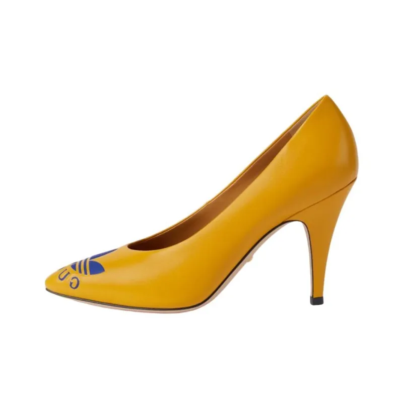 Adidas Originals x GUCCI Cone Heel High Heels Women's Yellow-0