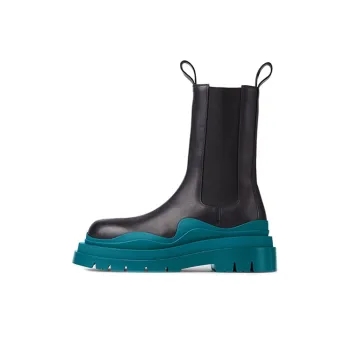 Bottega Veneta Tire Vegetable Tanned Chelsea Boots Men's Black Blue