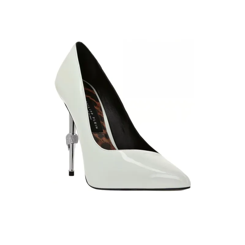 PHILIPP PLEIN Slim Heel High Heels 12cm Women's White-3