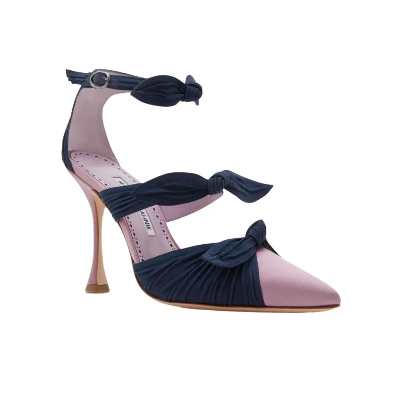 MANOLO BLAHNIK Smyrna Irregular Heel High Heels 10.5cm Women's Purple-2