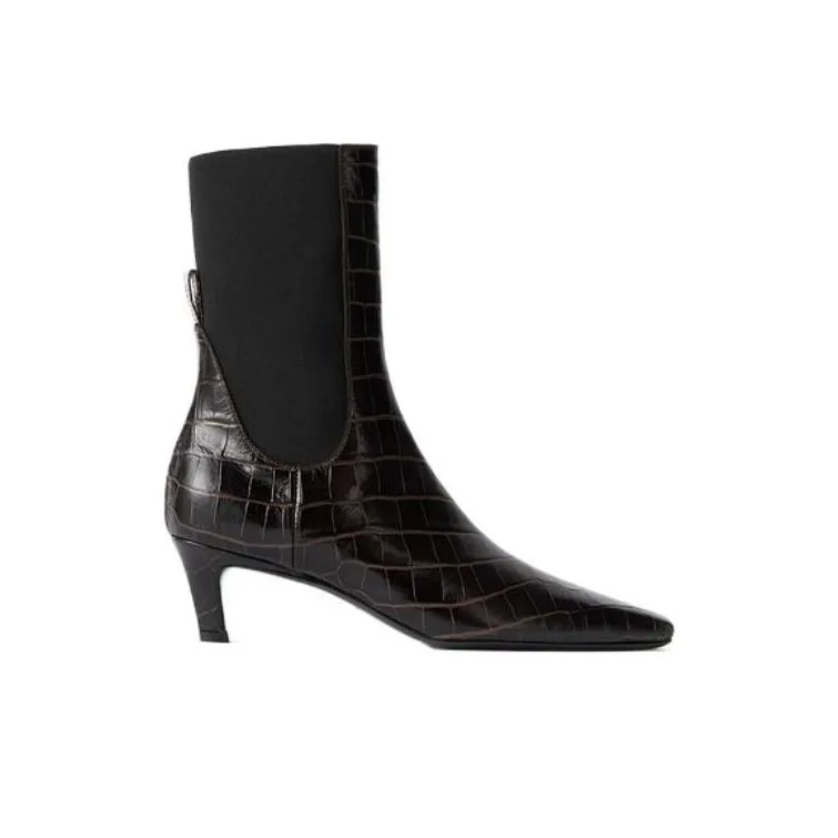TOTEME 50mm Crocodile embossed Ankle Boots Women's-1