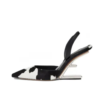 FENDI Fendi First Irregular Heel High Heels 9.5cm Women's Black White