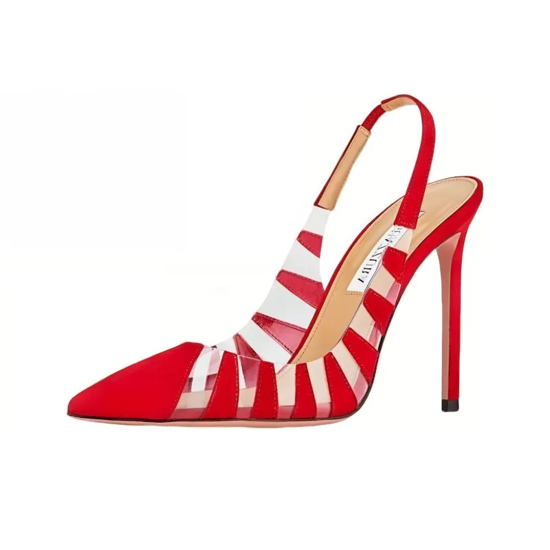 AQUAZZURA Hot Rumor Slim Heel High Heels 10.5cm Women's Red-3