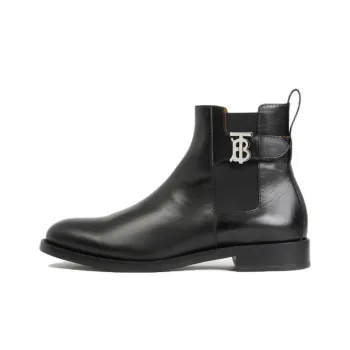Burberry Monogram Short Chelsea Boots Men's Black