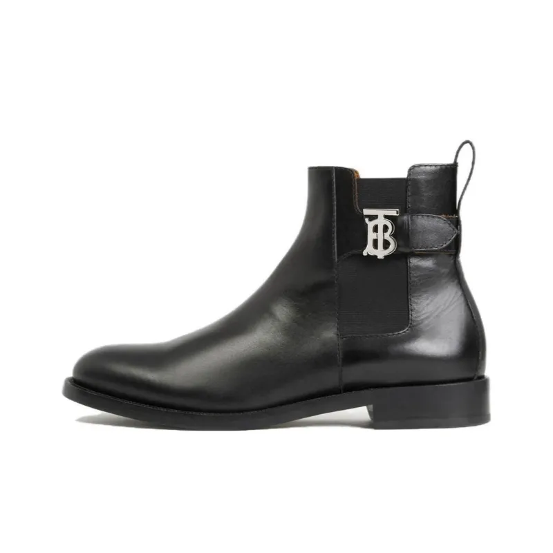 Burberry Monogram Short Chelsea Boots Men's Black-0
