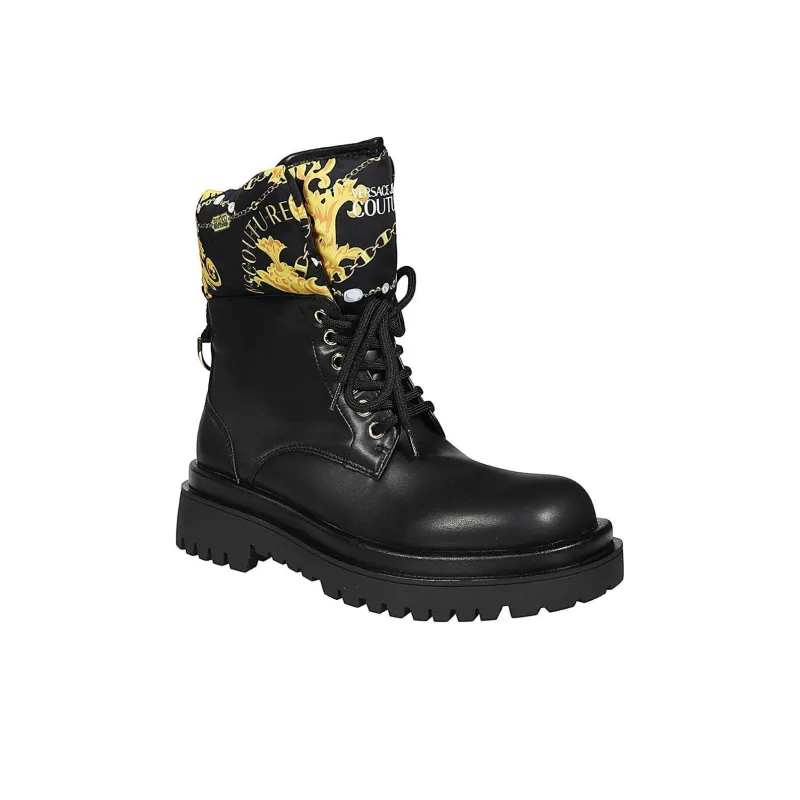 VERSACE JEANS Couture Logo-print Round-toe Boots-1