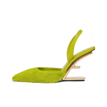 FENDI Fendi First Irregular Heel High Heels 9.5cm Women's Green