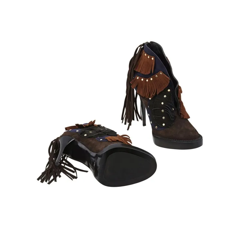 Burberry Lilybell Ankle Boots 12cm Women's Dark Brown-3