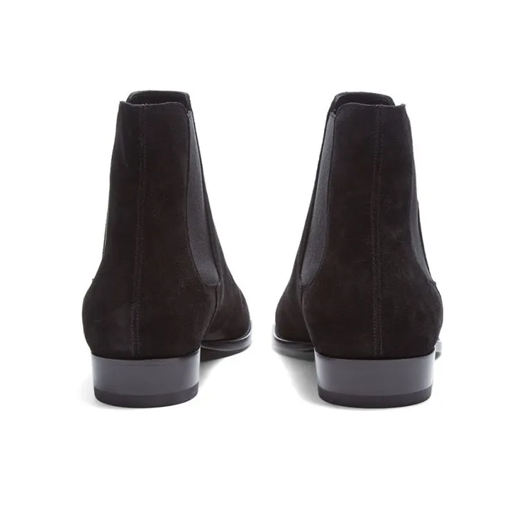 SAINT LAURENT Wyatt Chelsea Boot Black Suede-3
