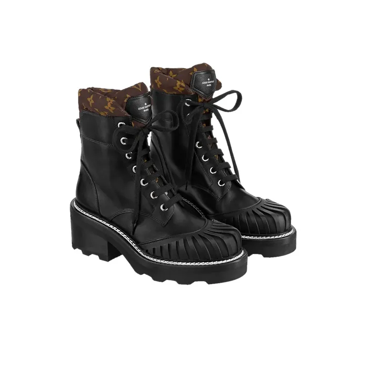 LOUIS VUITTON Beaubourg Louis Vuitton LV Ankle Boots Women's Black-2