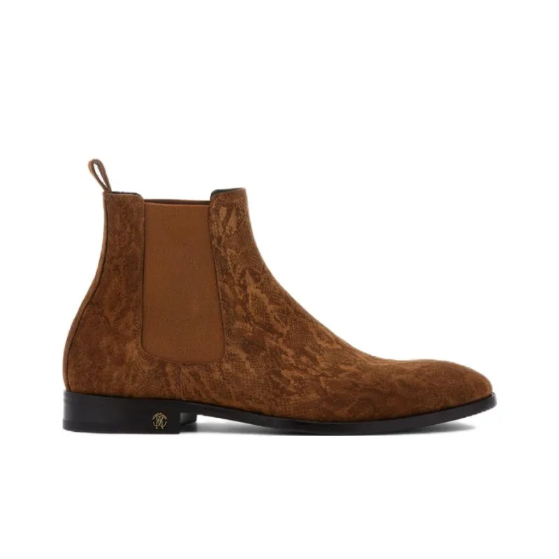 Roberto Cavalli Short Chelsea Boots Men's Brown-1